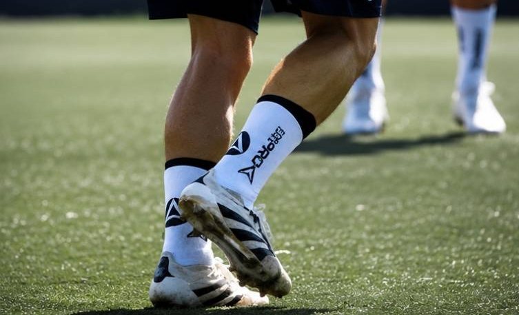 Secure fit sock detail on pitch